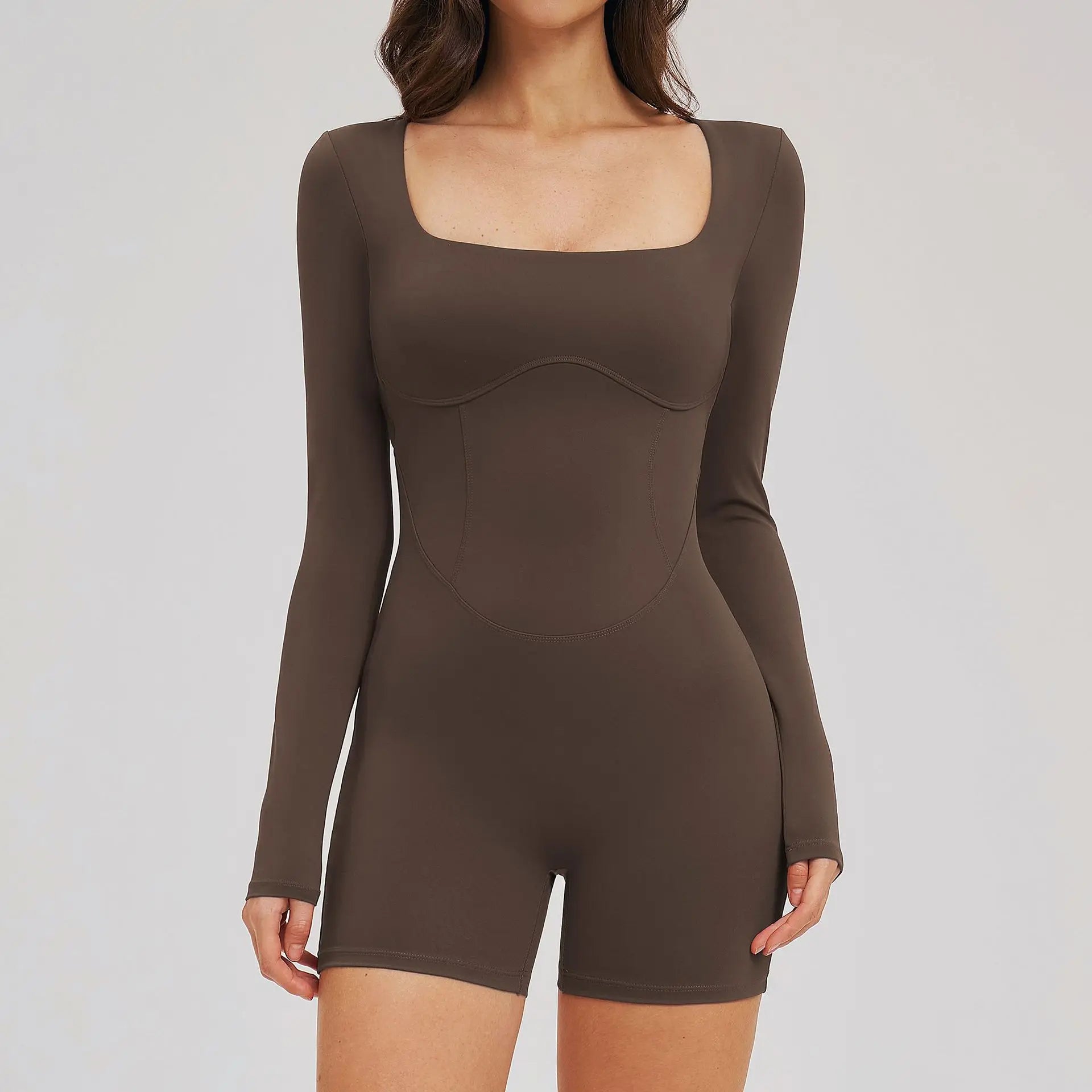 Backless Scrunch Romper - Short-Sleeve Push-Up Bodysuit