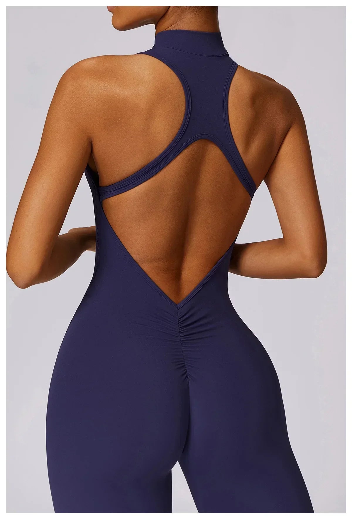 Zip-Front Yoga Jumpsuit - Women's Pilates & Gym Overalls