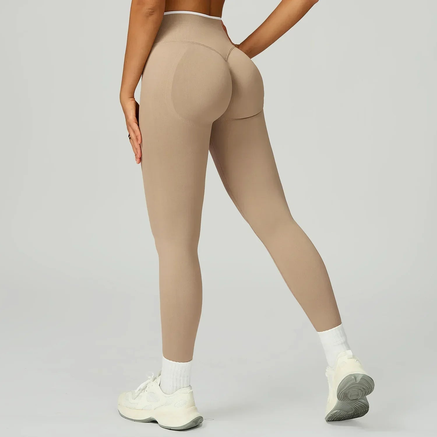 Seamless High-Waist Leggings - Breathable Yoga & Running Tights