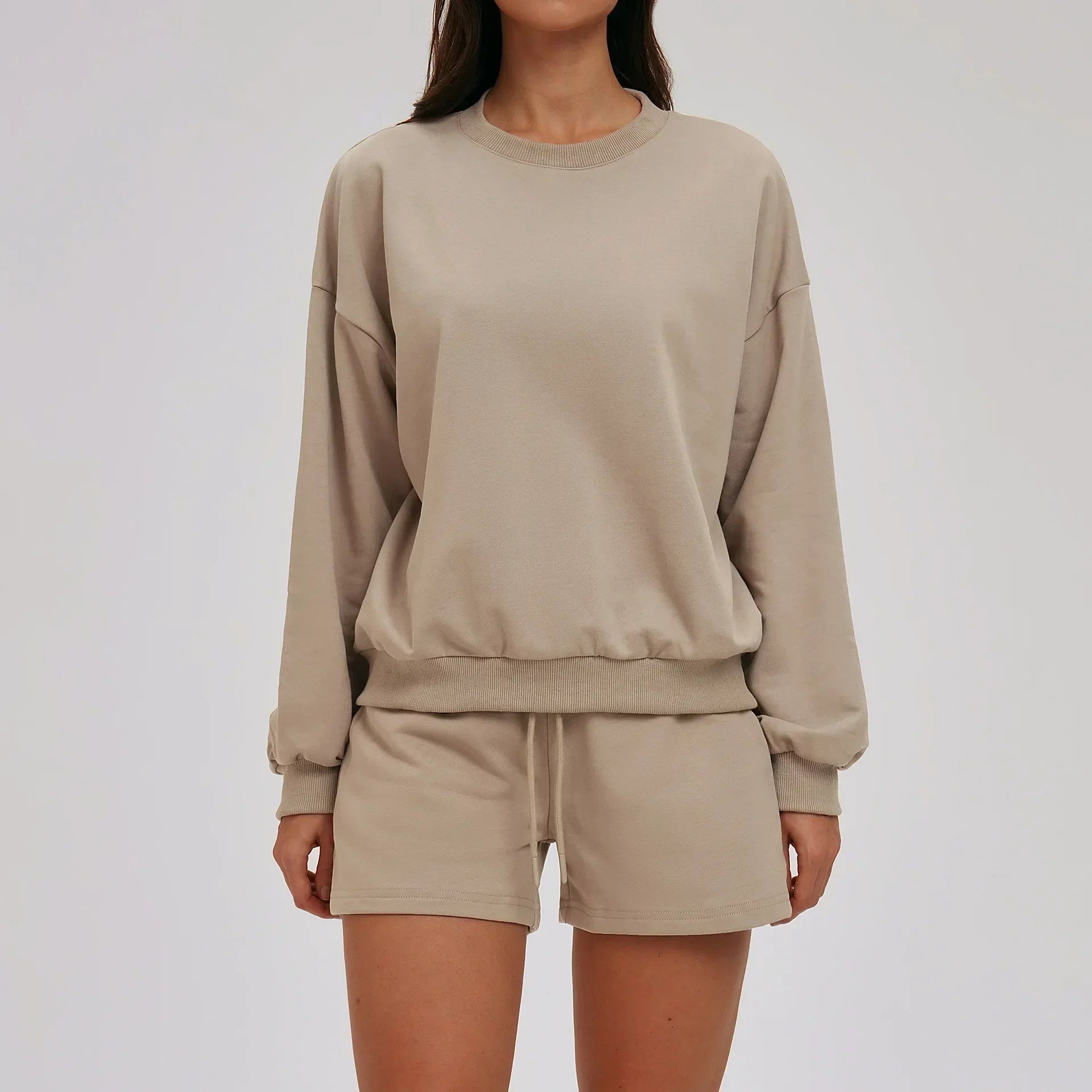 2-Piece Hoodie & Shorts Set - Women's Winter Sportswear