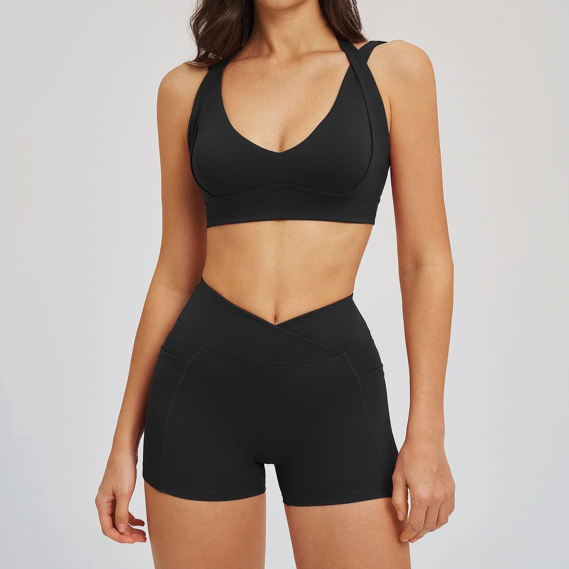 2-Piece Shorts Set - Women's Yoga & Gym Tracksuit
