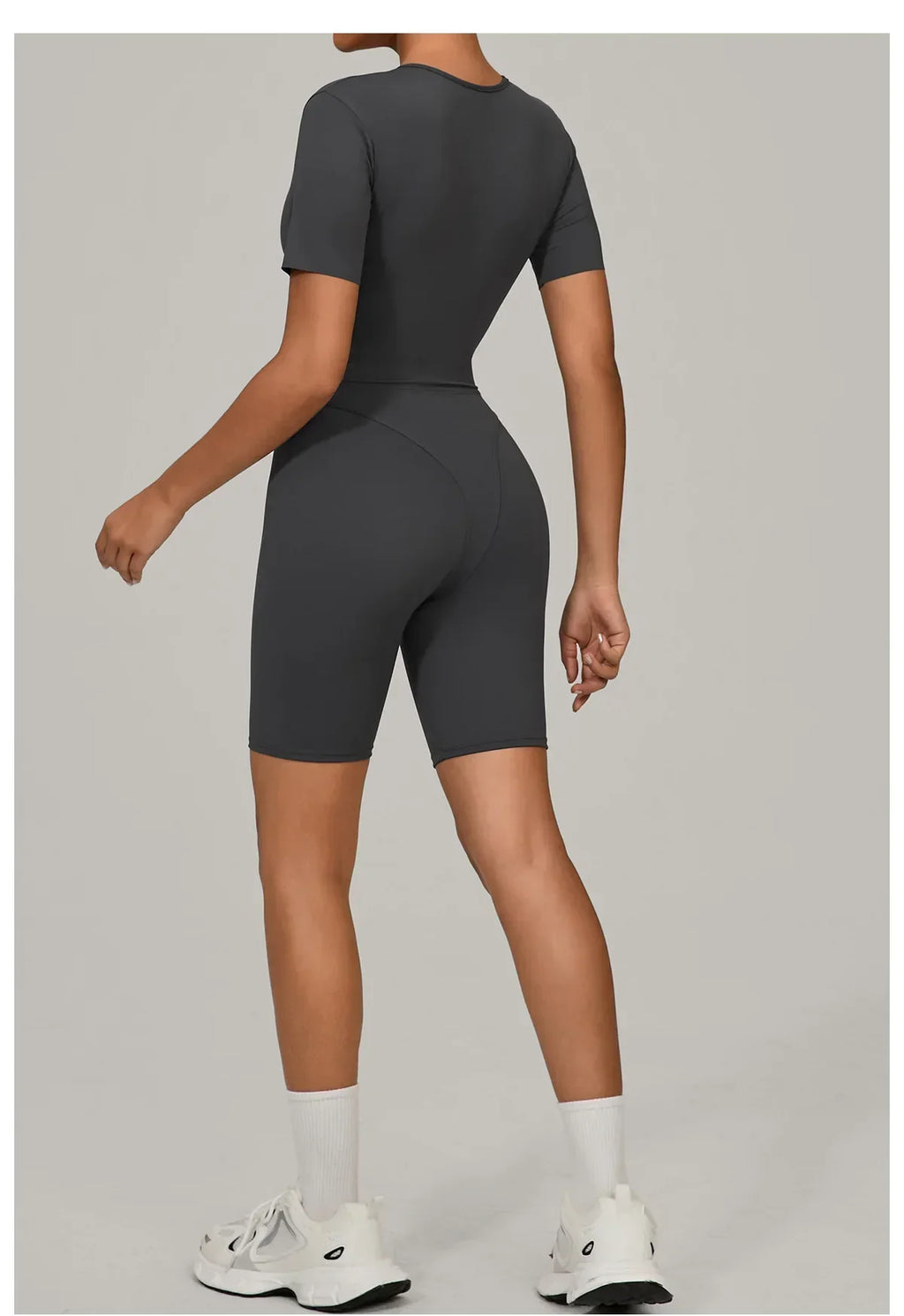 Short Sleeve Summer Romper - Women's Push-Up Yoga Bodysuit