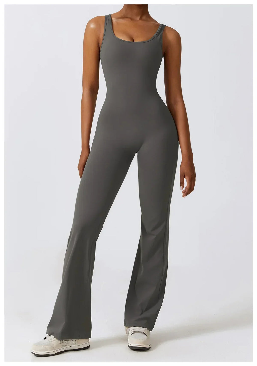One-Piece Stretch Bodysuit - Women's Push-Up Workout Jumpsuit