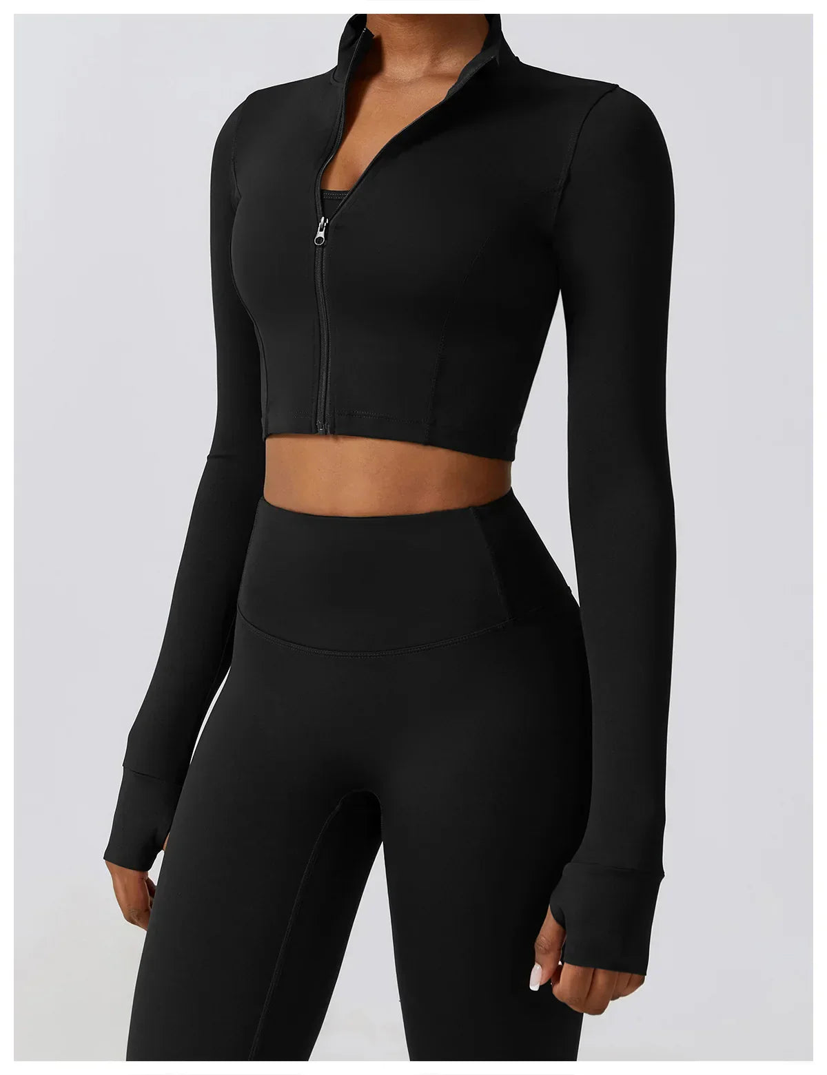 2/3-Piece Activewear Set - Leggings, Bra & Long Sleeve Top