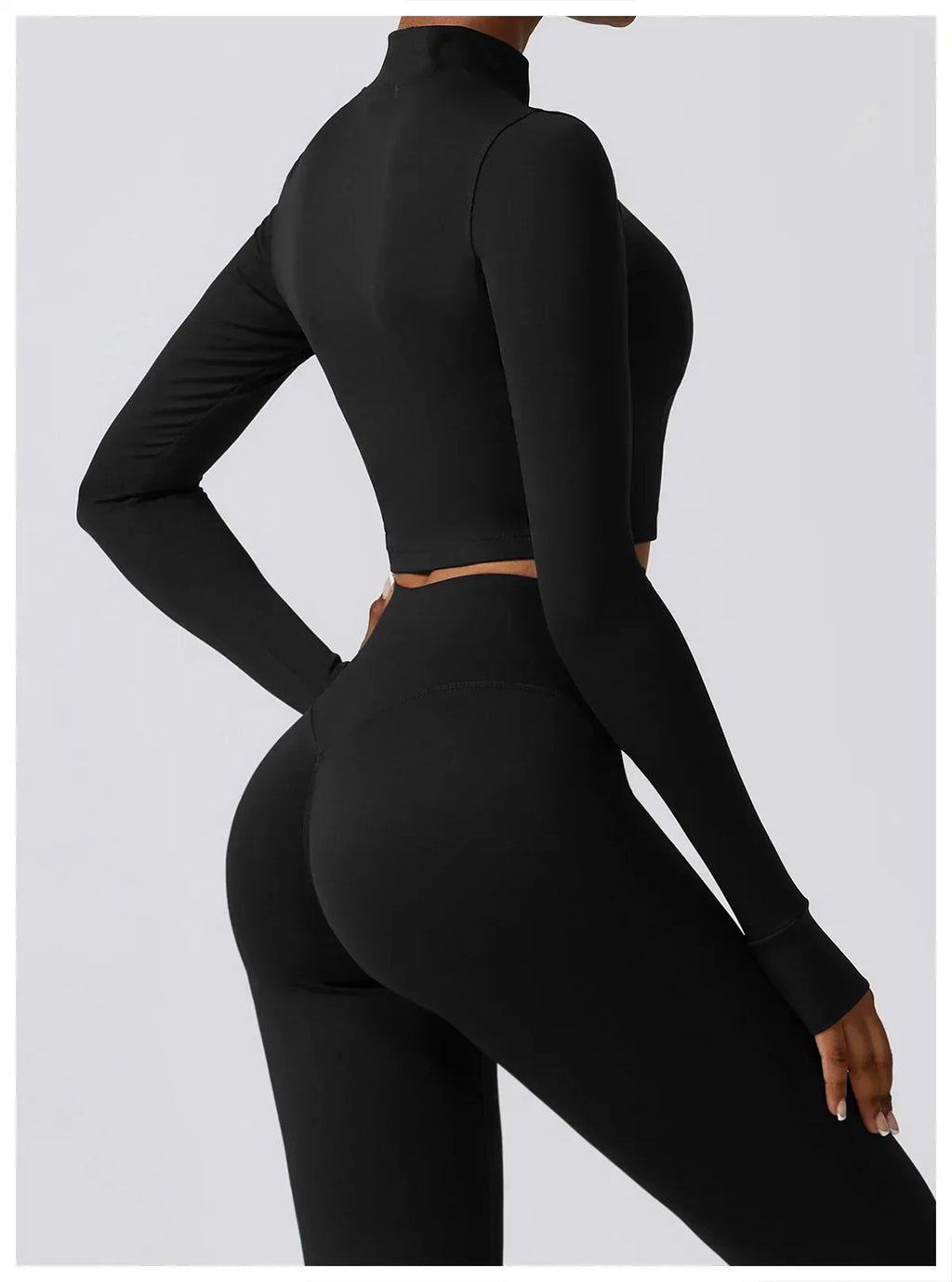 2/3-Piece Activewear Set - Leggings, Bra & Long Sleeve Top