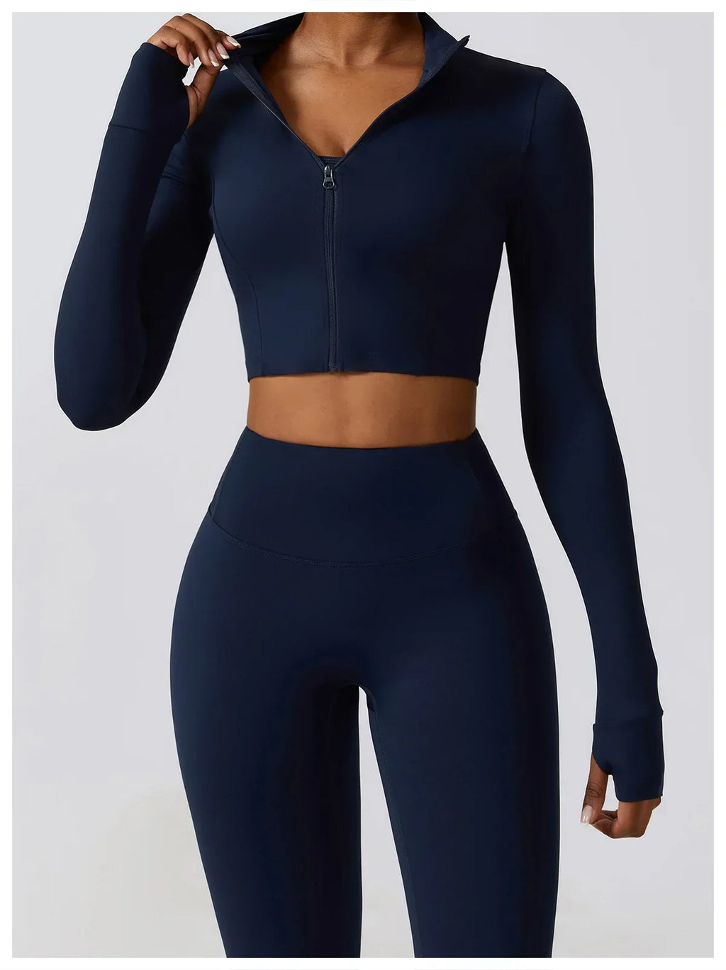 2/3-Piece Activewear Set - Leggings, Bra & Long Sleeve Top