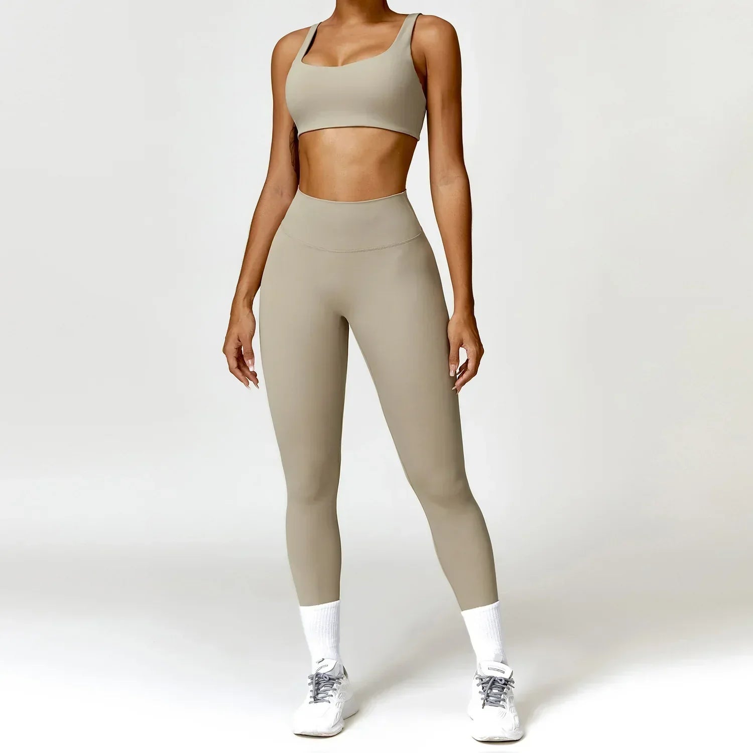 2-Piece Legging & Long Sleeve Set - Women's Yoga Tracksuit