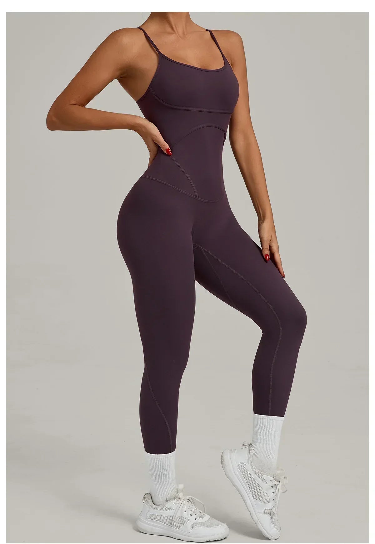 Scrunch Backless Romper - Women's One-Piece Yoga Jumpsuit
