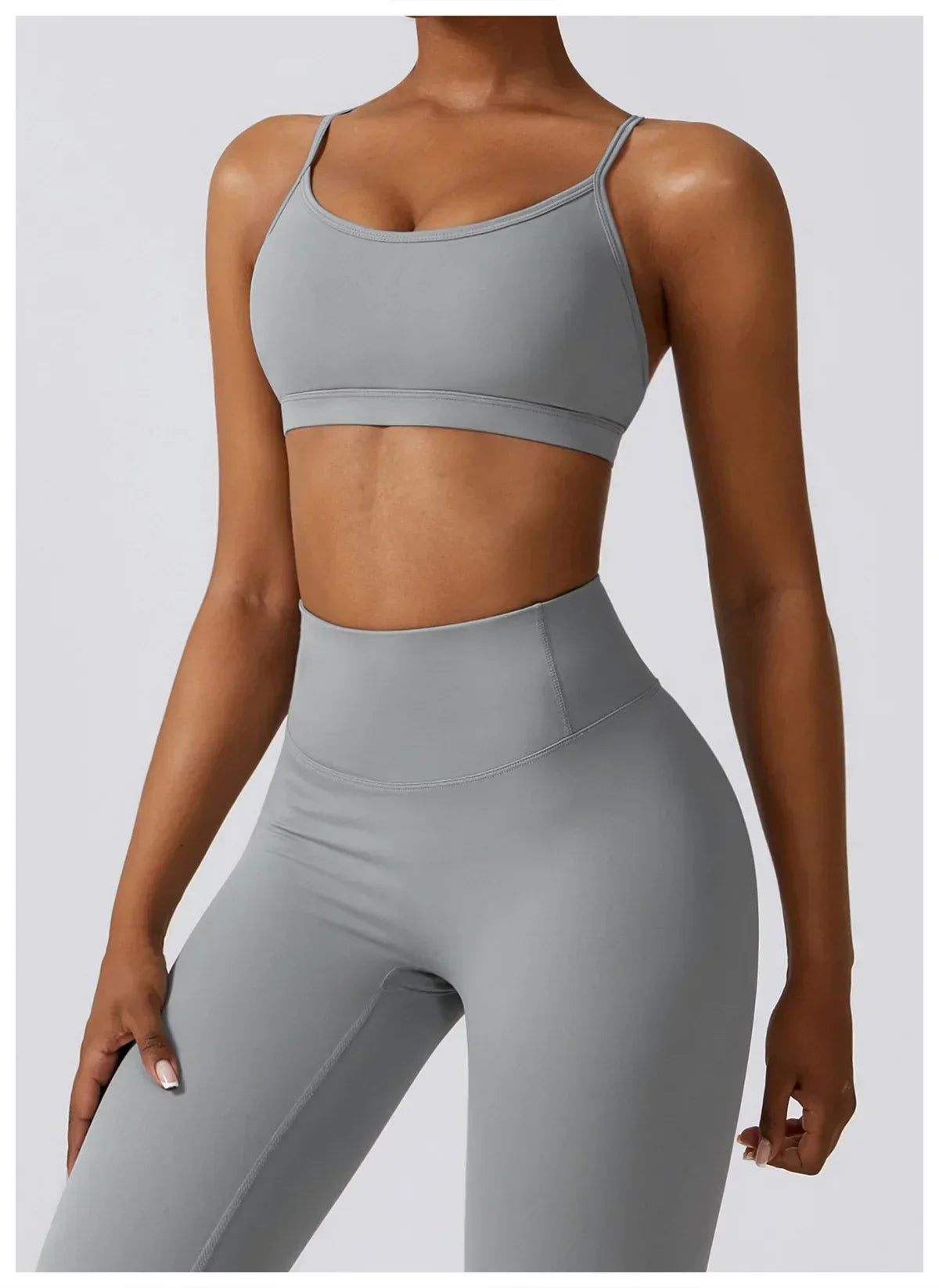 2/3-Piece Activewear Set - Leggings, Bra & Long Sleeve Top