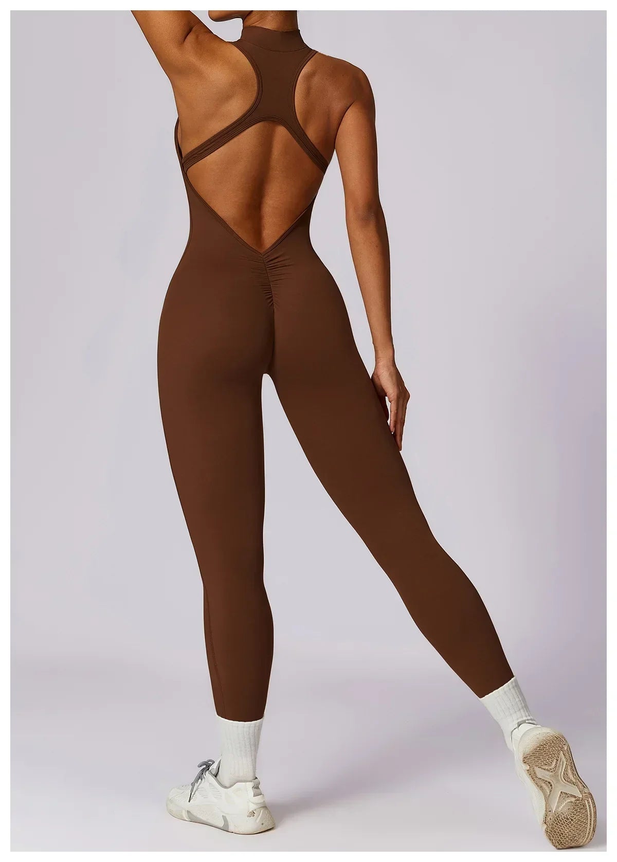 Zip-Front Yoga Jumpsuit - Women's Pilates & Gym Overalls