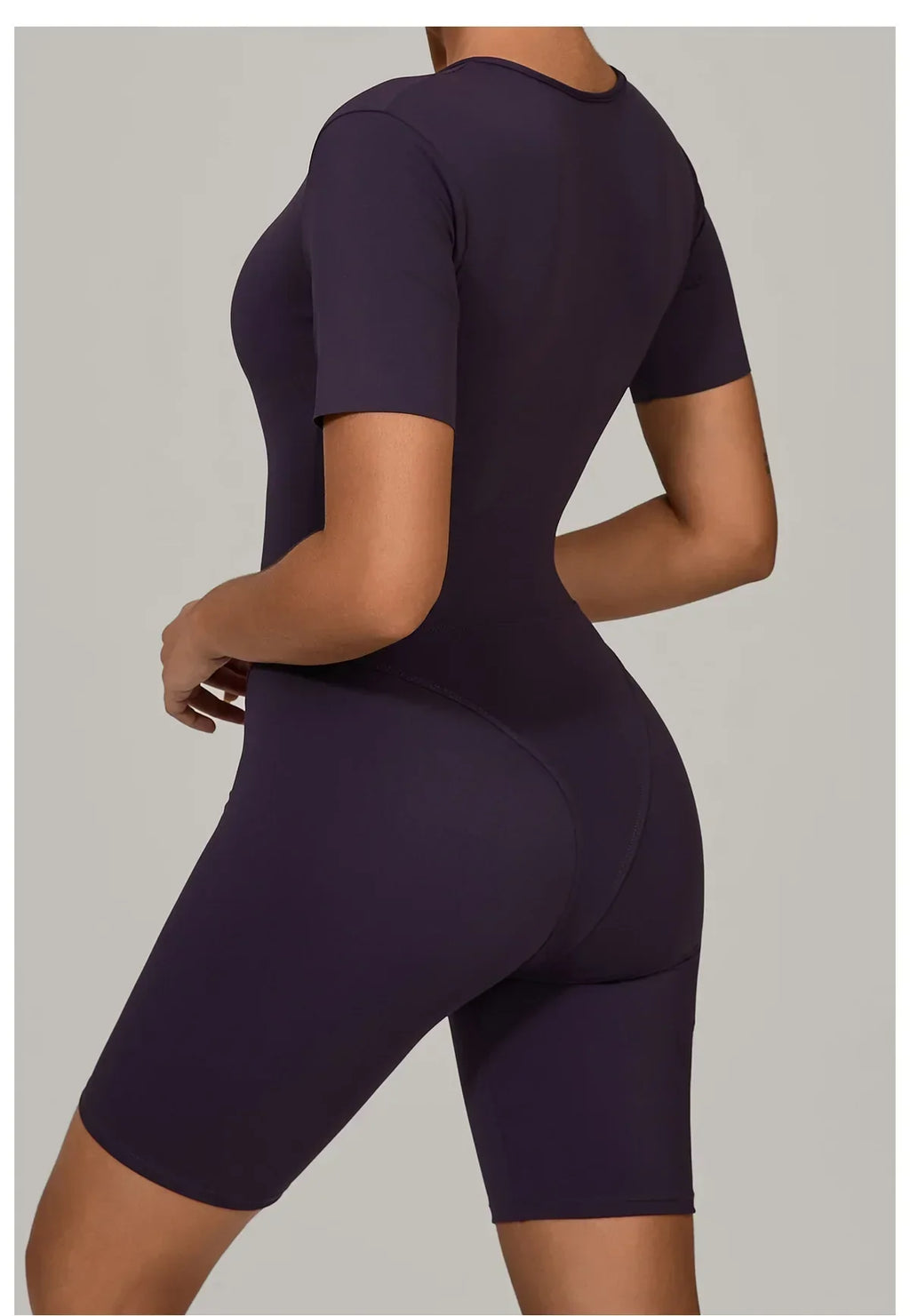 Short Sleeve Summer Romper - Women's Push-Up Yoga Bodysuit