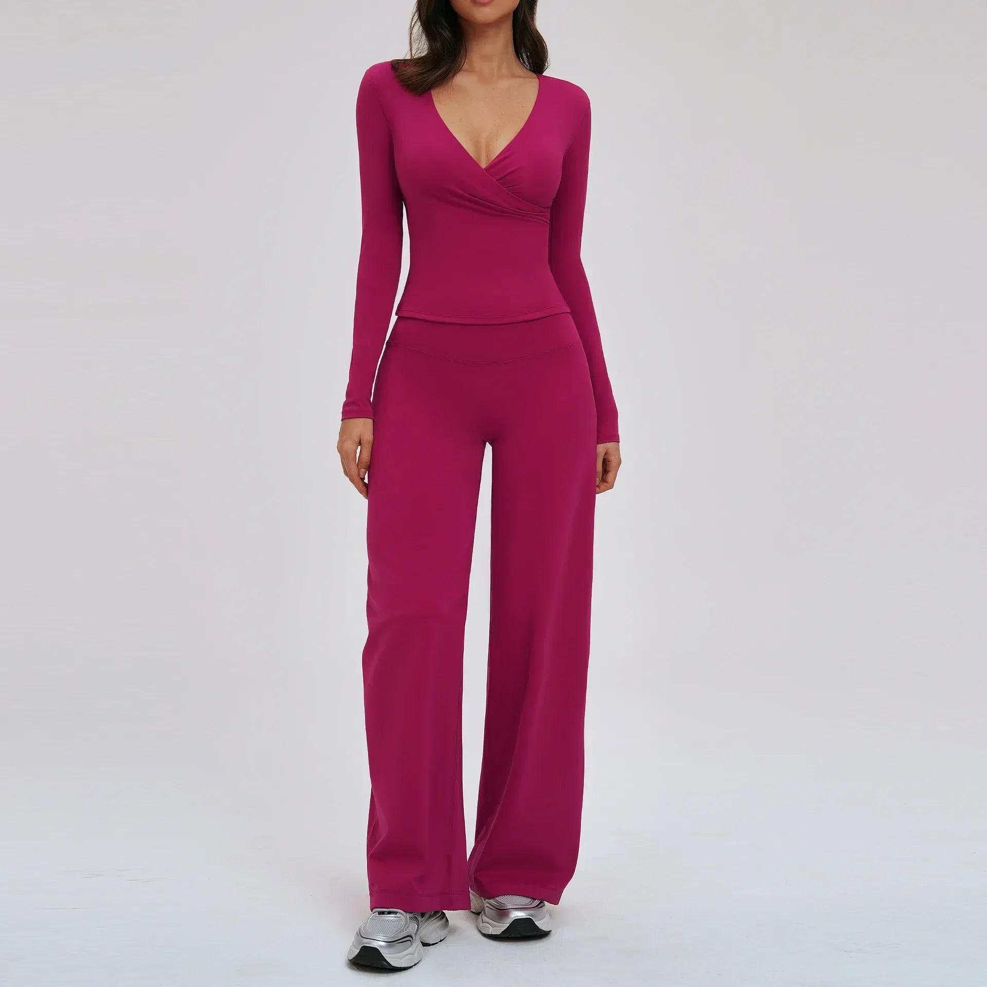 2-Piece Long Sleeve Set - Quick-Dry Yoga & Running Tracksuit