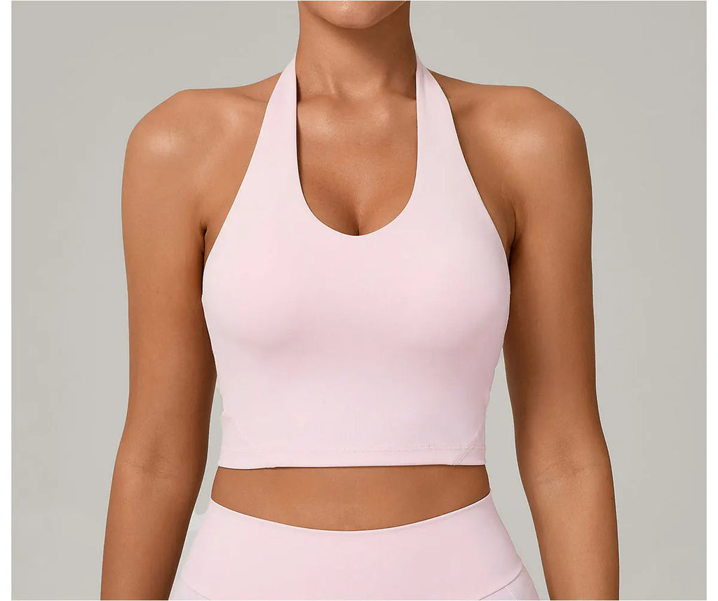Halter High-Support Sports Bra - Open-Back Push-Up