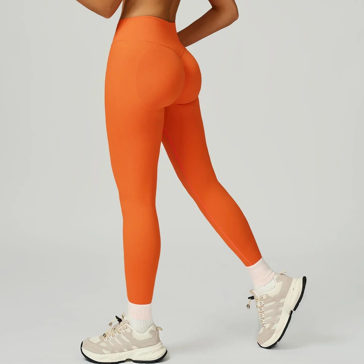 Seamless High-Waist Leggings - Breathable Yoga & Running Tights