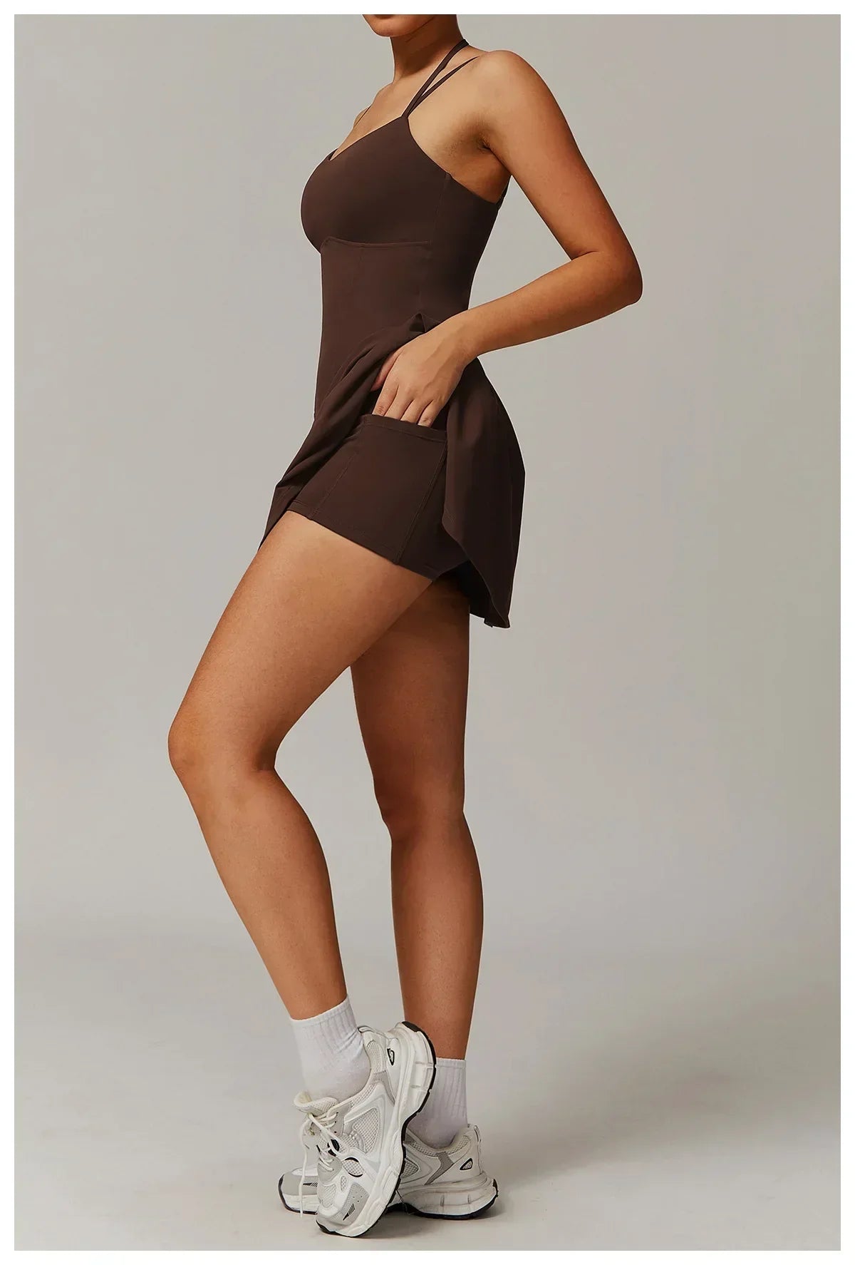 Skort Gym Jumpsuit - Women's Fitness Tracksuit Set