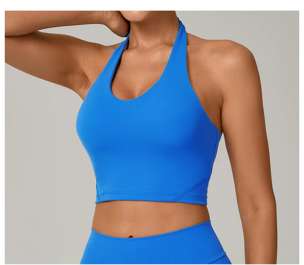 Halter High-Support Sports Bra - Open-Back Push-Up