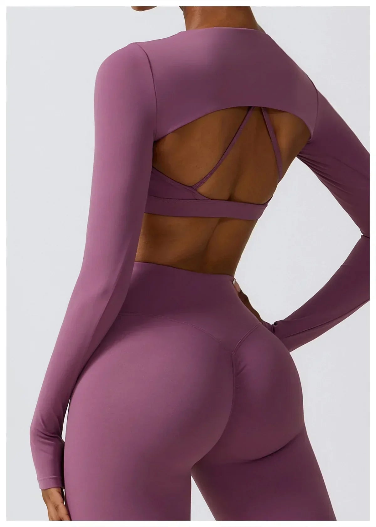 2/3-Piece Activewear Set - Leggings, Bra & Long Sleeve Top