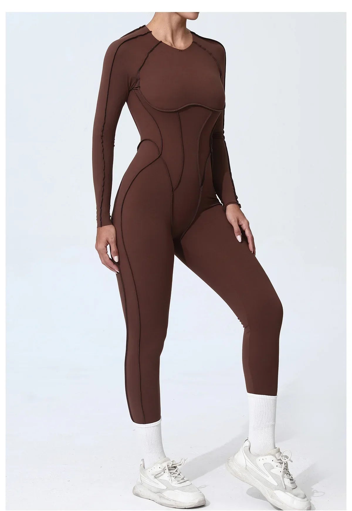 Long Sleeve Overalls Romper - Women's Running & Gym Jumpsuit