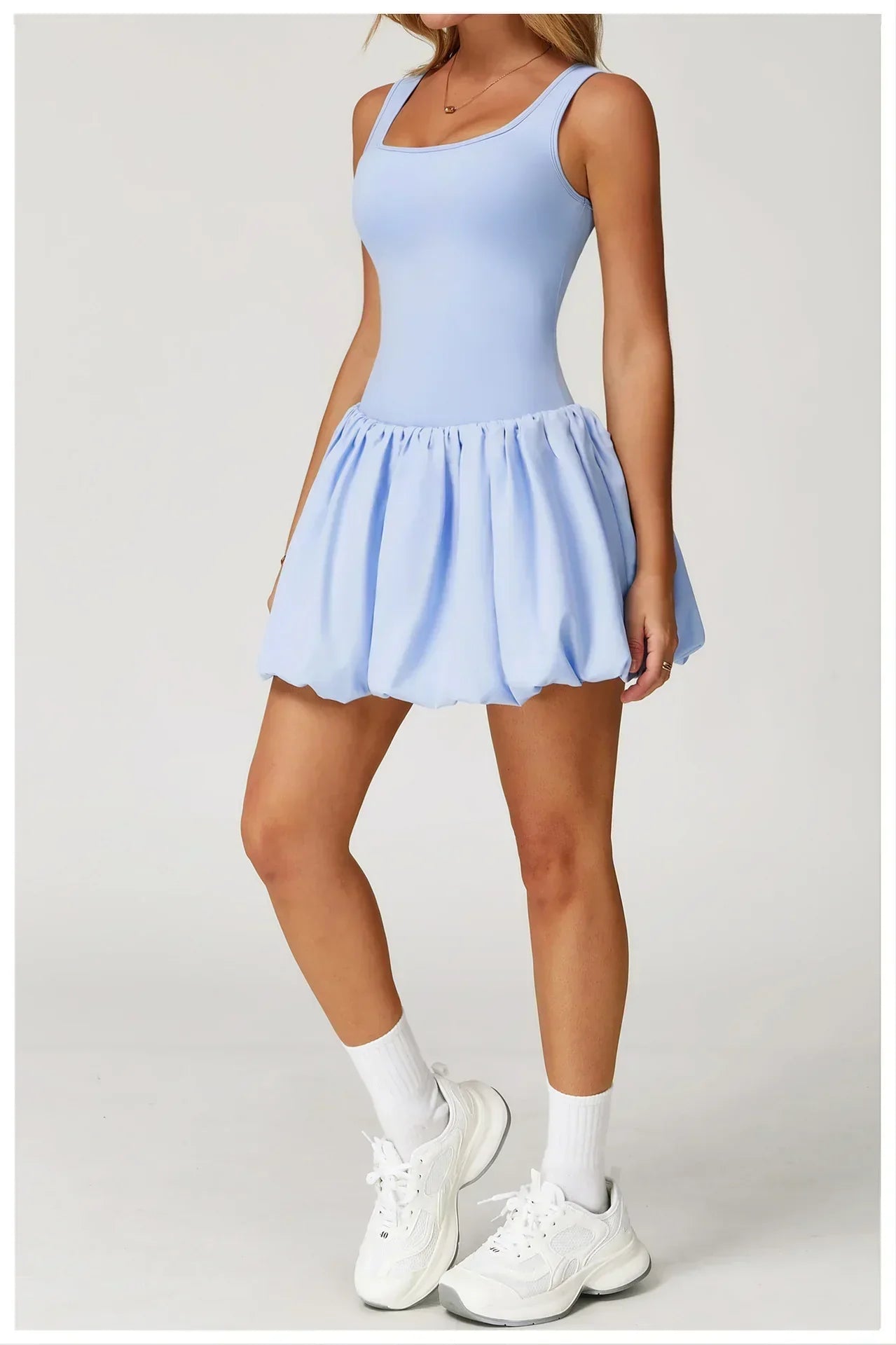 One-Piece Sports Dress Romper - Women's Push-Up Yoga Jumpsuit