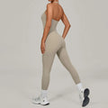 Push-Up Yoga Overalls - Women's Fitness Jumpsuit Set
