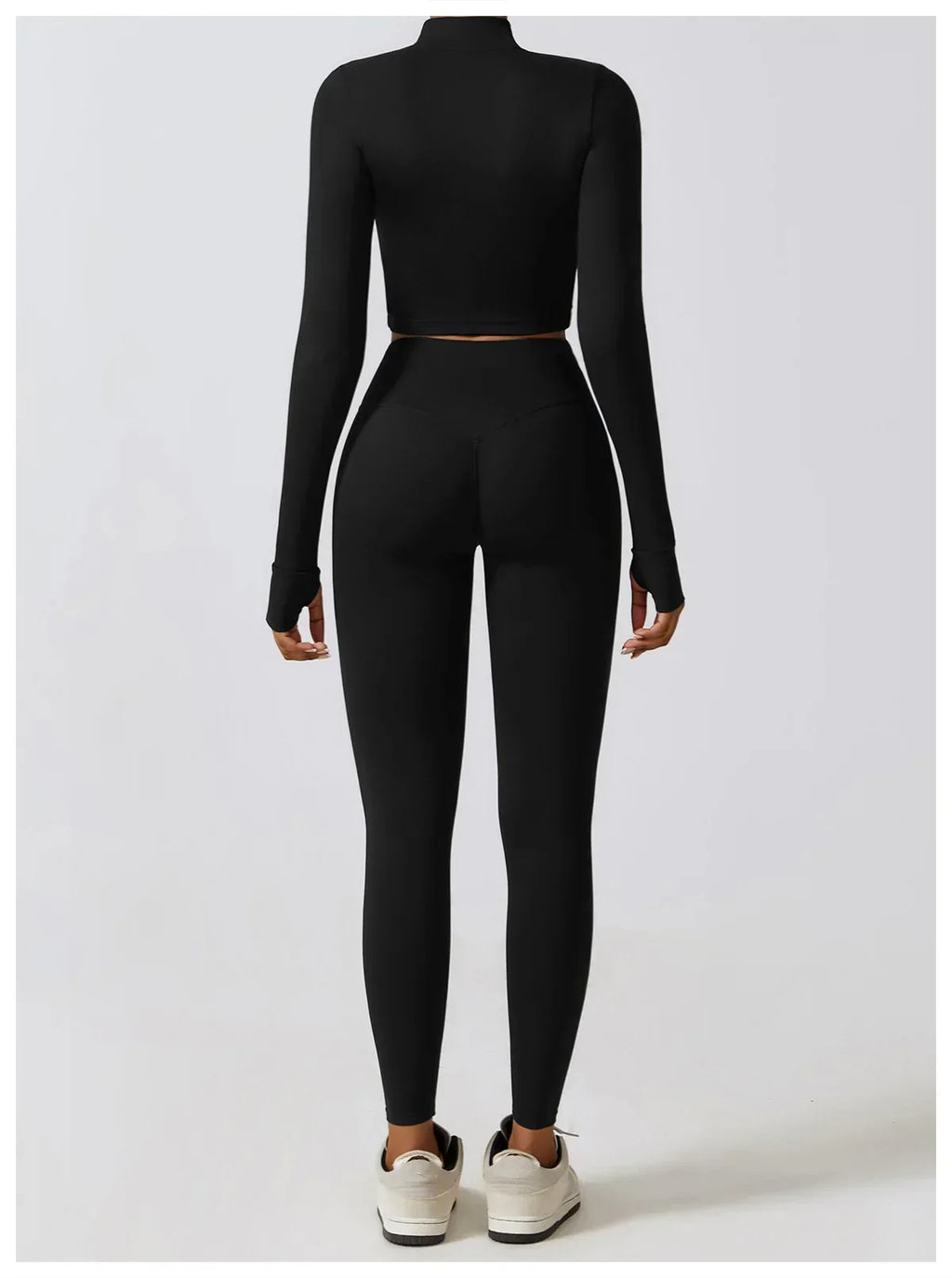2/3-Piece Activewear Set - Leggings, Bra & Long Sleeve Top