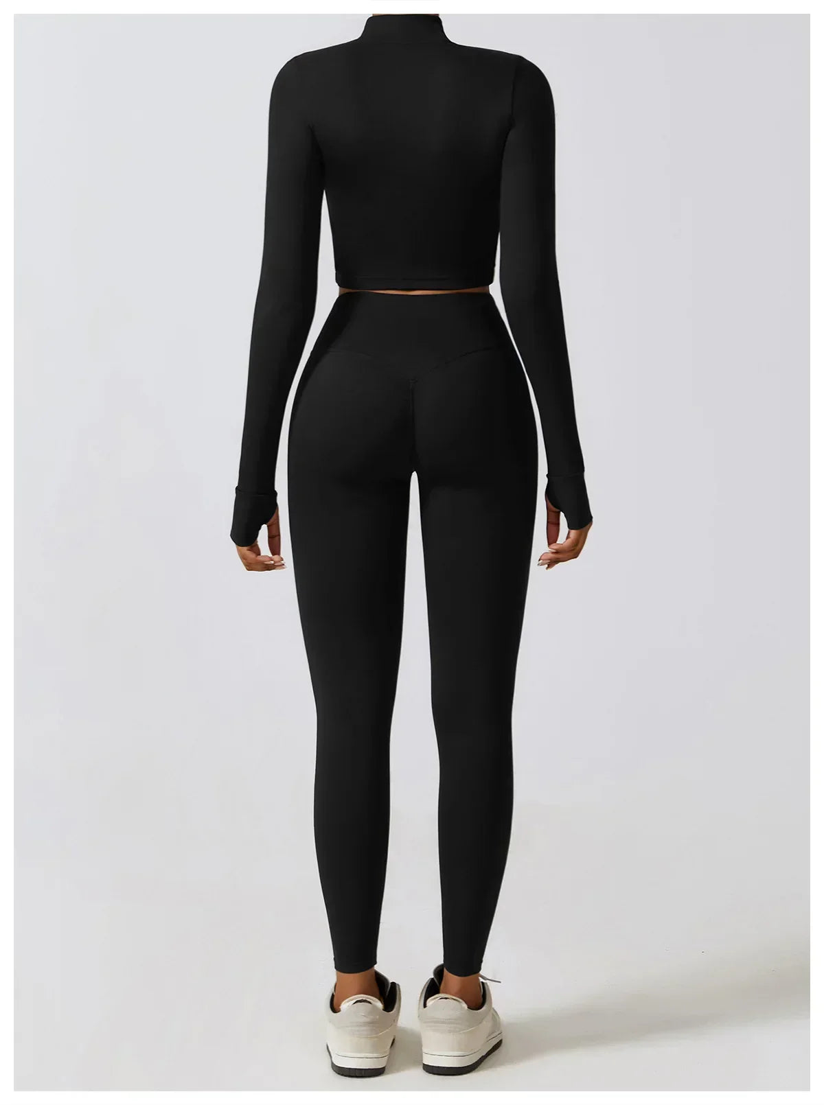 2/3-Piece Activewear Set - Leggings, Bra & Long Sleeve Top