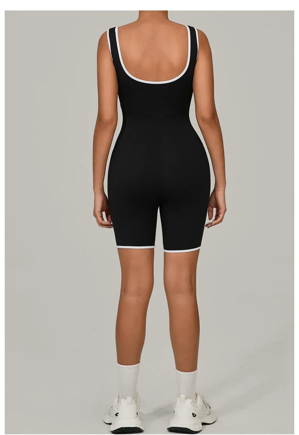 Color-Block Sleeveless Romper - Women's Quick-Dry Yoga Jumpsuit