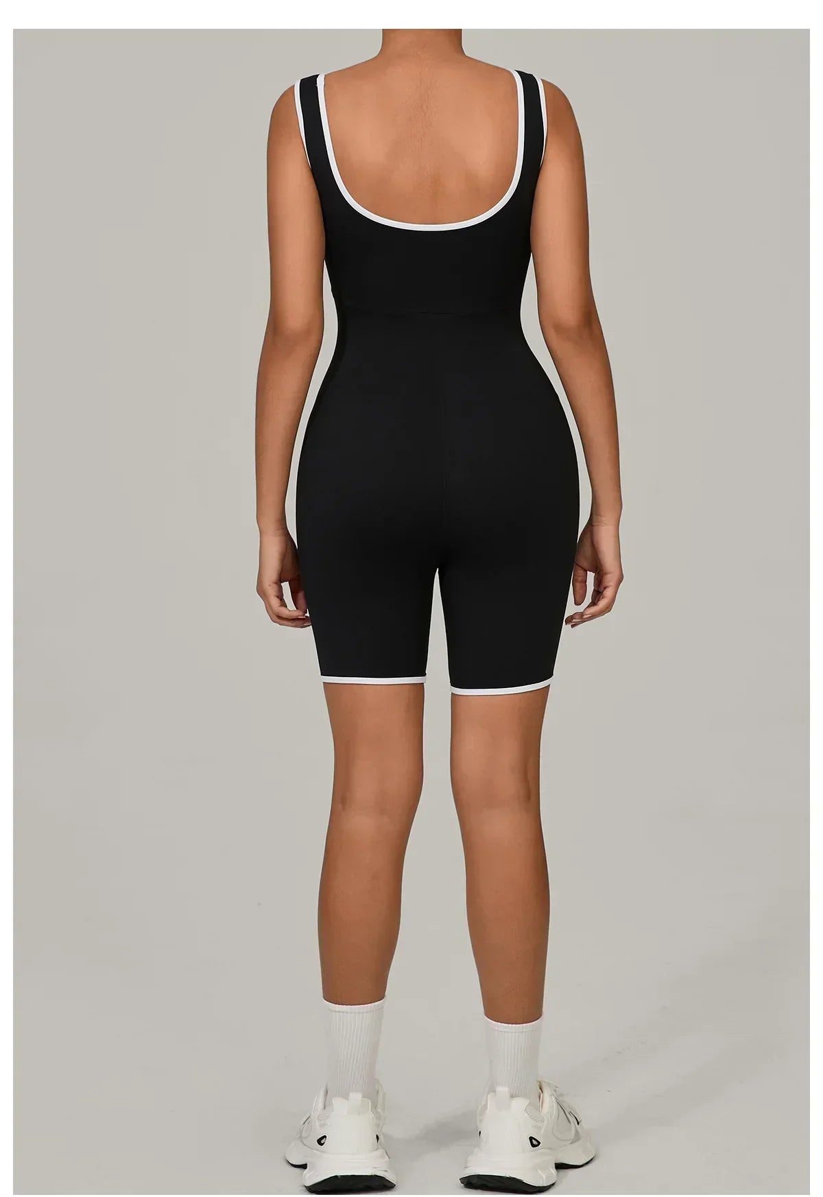 Color-Block Sleeveless Romper - Women's Quick-Dry Yoga Jumpsuit