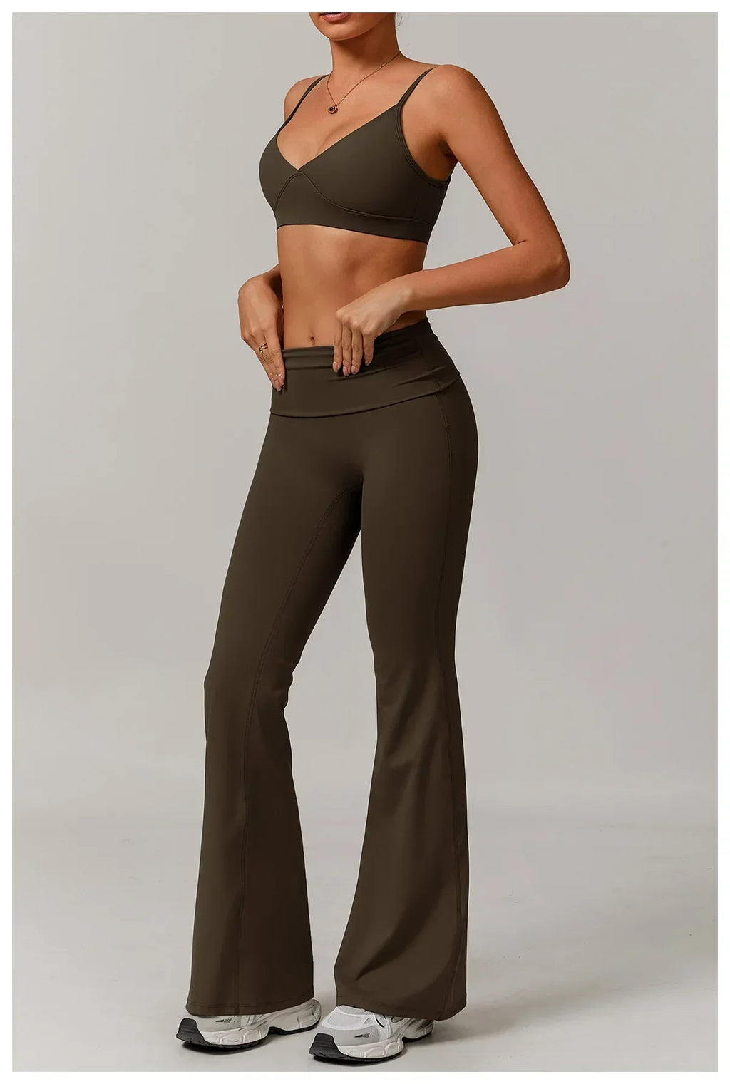 High-Waist Flare Leggings - Tummy-Control Wide-Leg Yoga Pants