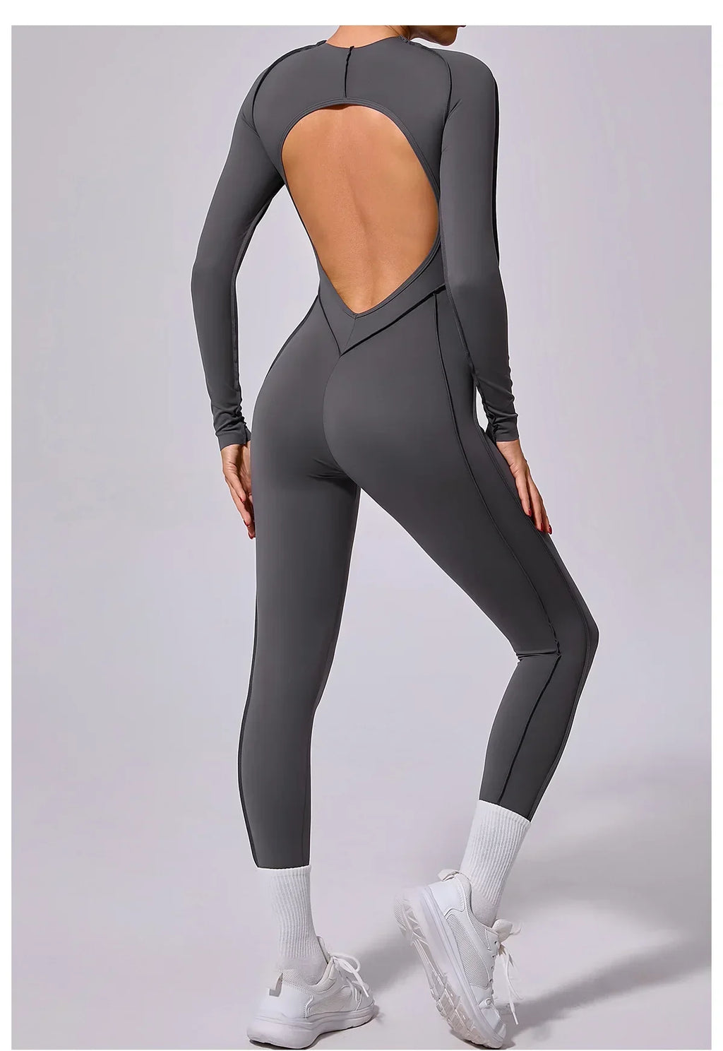 Long Sleeve Overalls Romper - Women's Running & Gym Jumpsuit