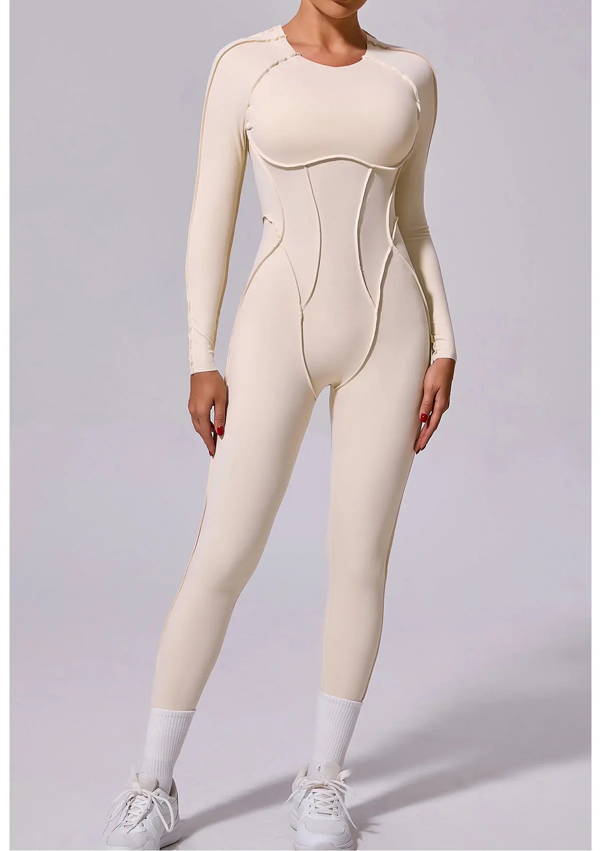 Long Sleeve Overalls Romper - Women's Running & Gym Jumpsuit