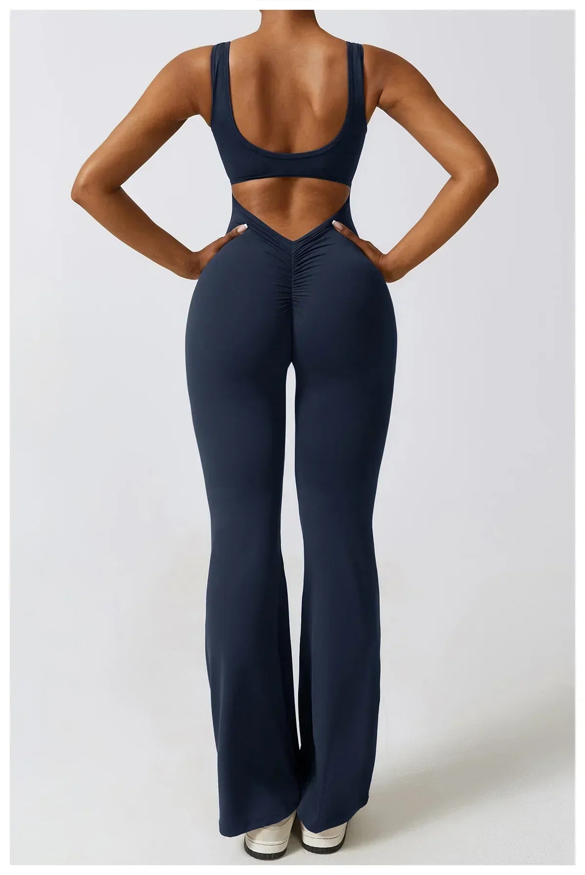One-Piece Stretch Bodysuit - Women's Push-Up Workout Jumpsuit