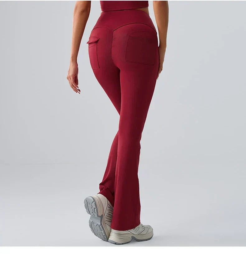 High-Waist Bell-Bottom Yoga Pants - Wide-Leg Flare Leggings