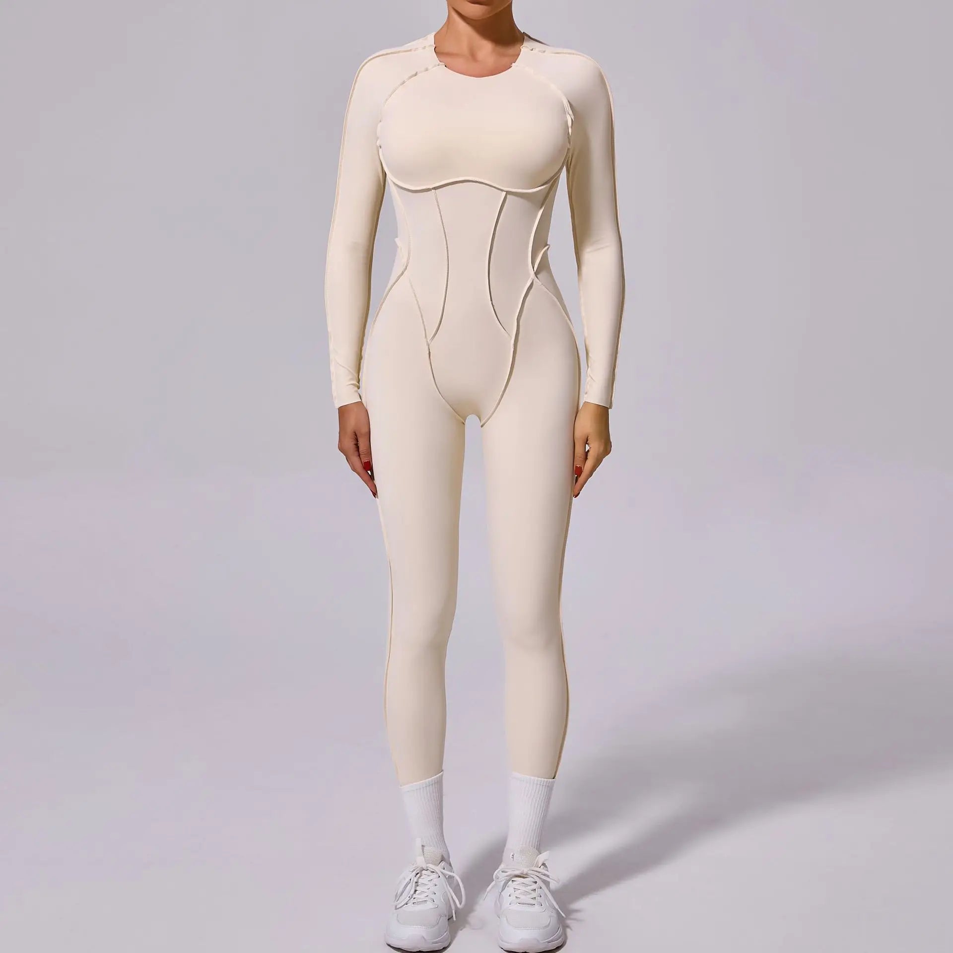 Long Sleeve Overalls Romper - Women's Running & Gym Jumpsuit