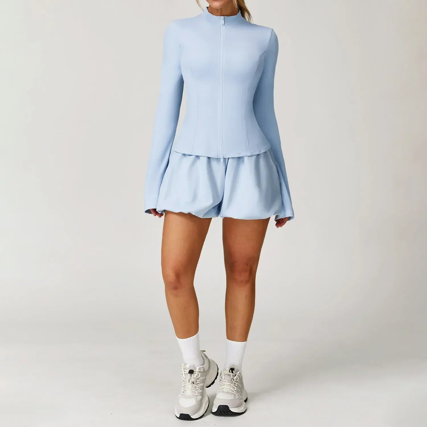2/3-Piece Yoga Set - Jacket, Bra & Shorts Tracksuit