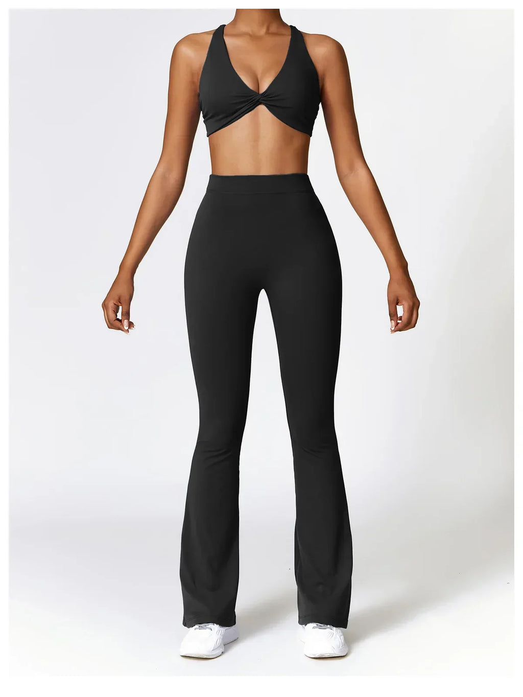 V-Hip Flare Yoga Pants - High-Waist Wide-Leg Leggings