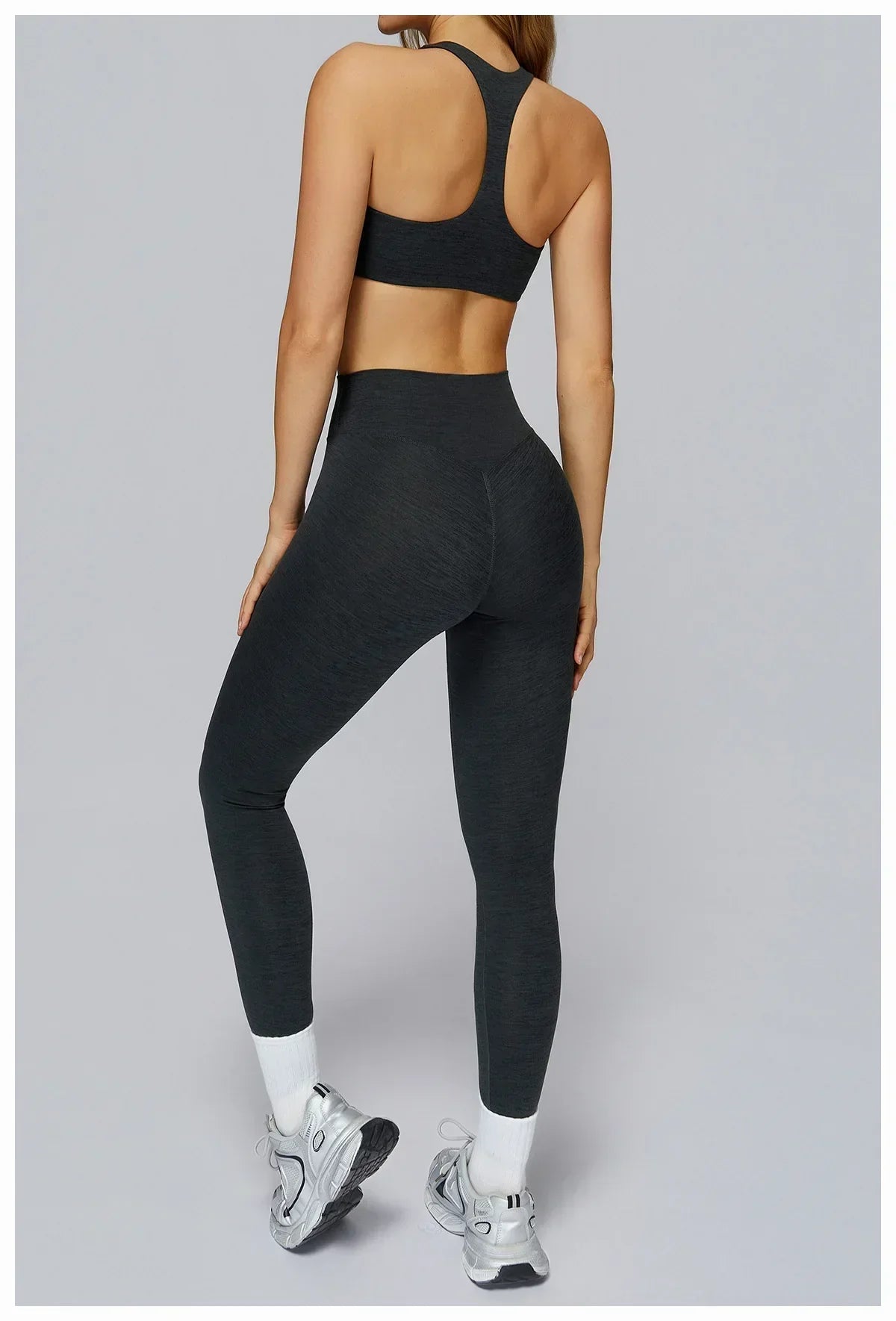 V-Neck Sports Bra with Removable Pads - Quick-Dry Push-Up