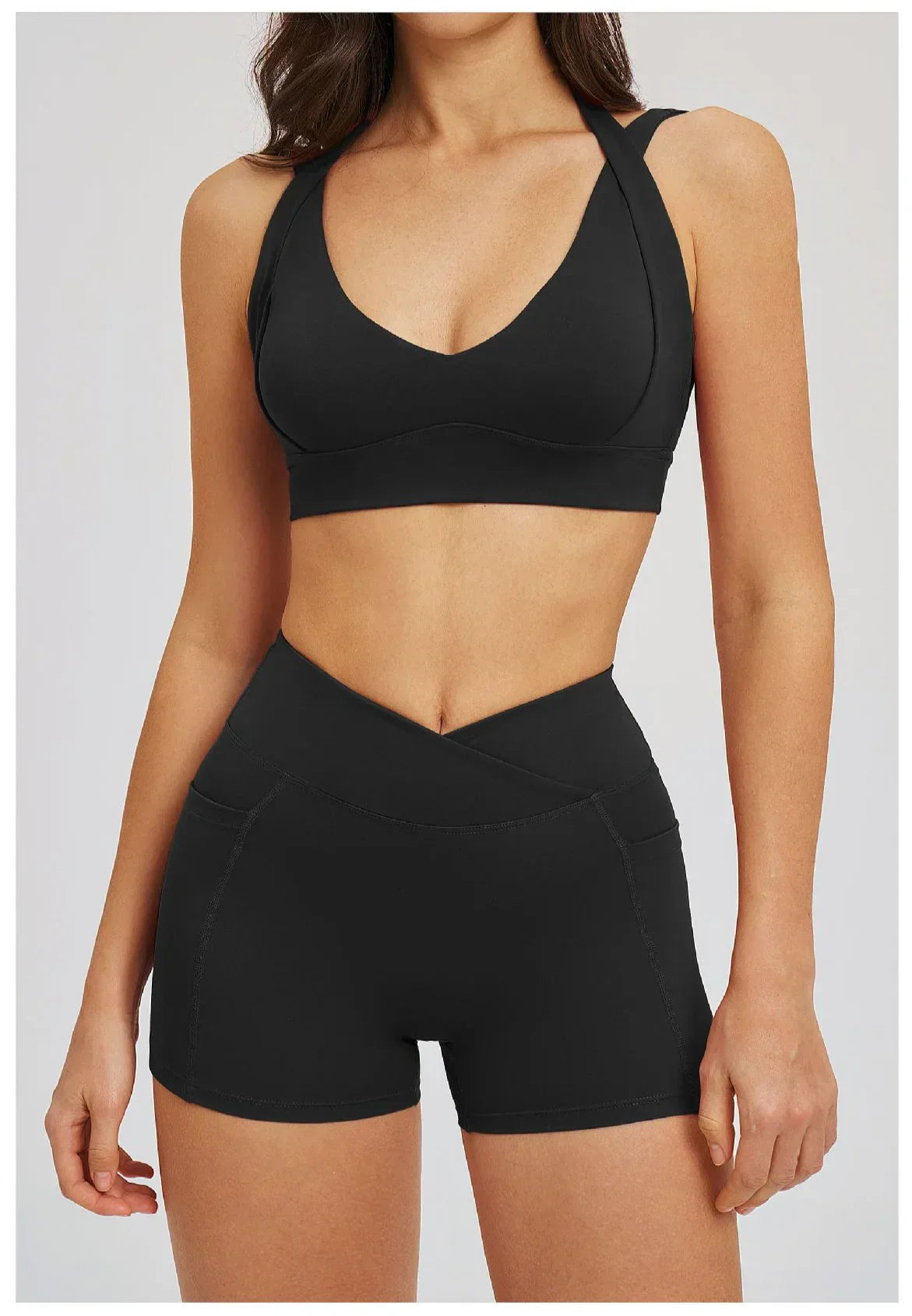 2-Piece Shorts Set - Women's Yoga & Gym Tracksuit