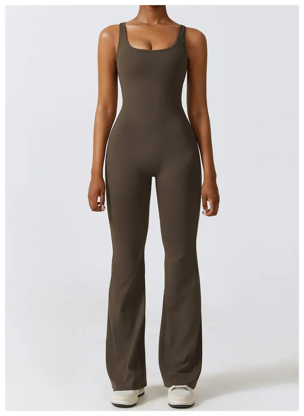 One-Piece Stretch Bodysuit - Women's Push-Up Workout Jumpsuit