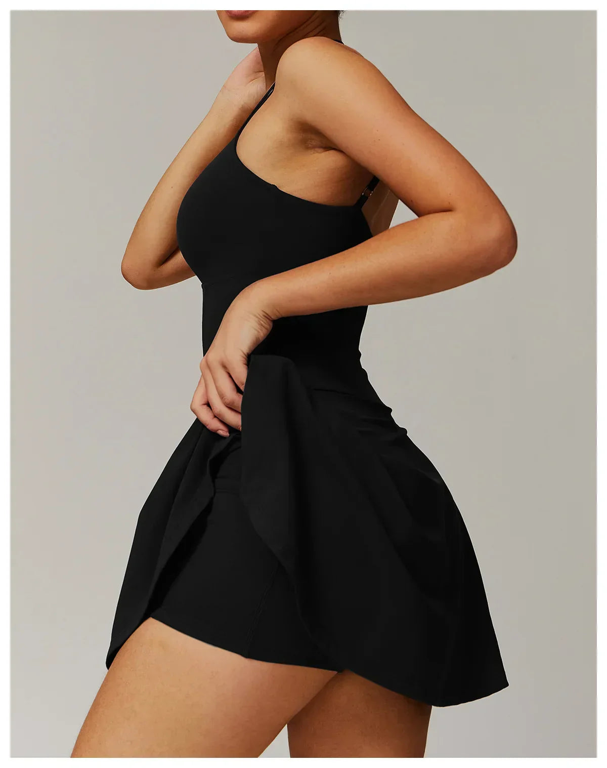 Skort Gym Jumpsuit - Women's Fitness Tracksuit Set