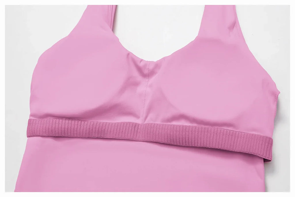 2-Piece Halter Bra & Skirt Set - Women's Fitness Tracksuit