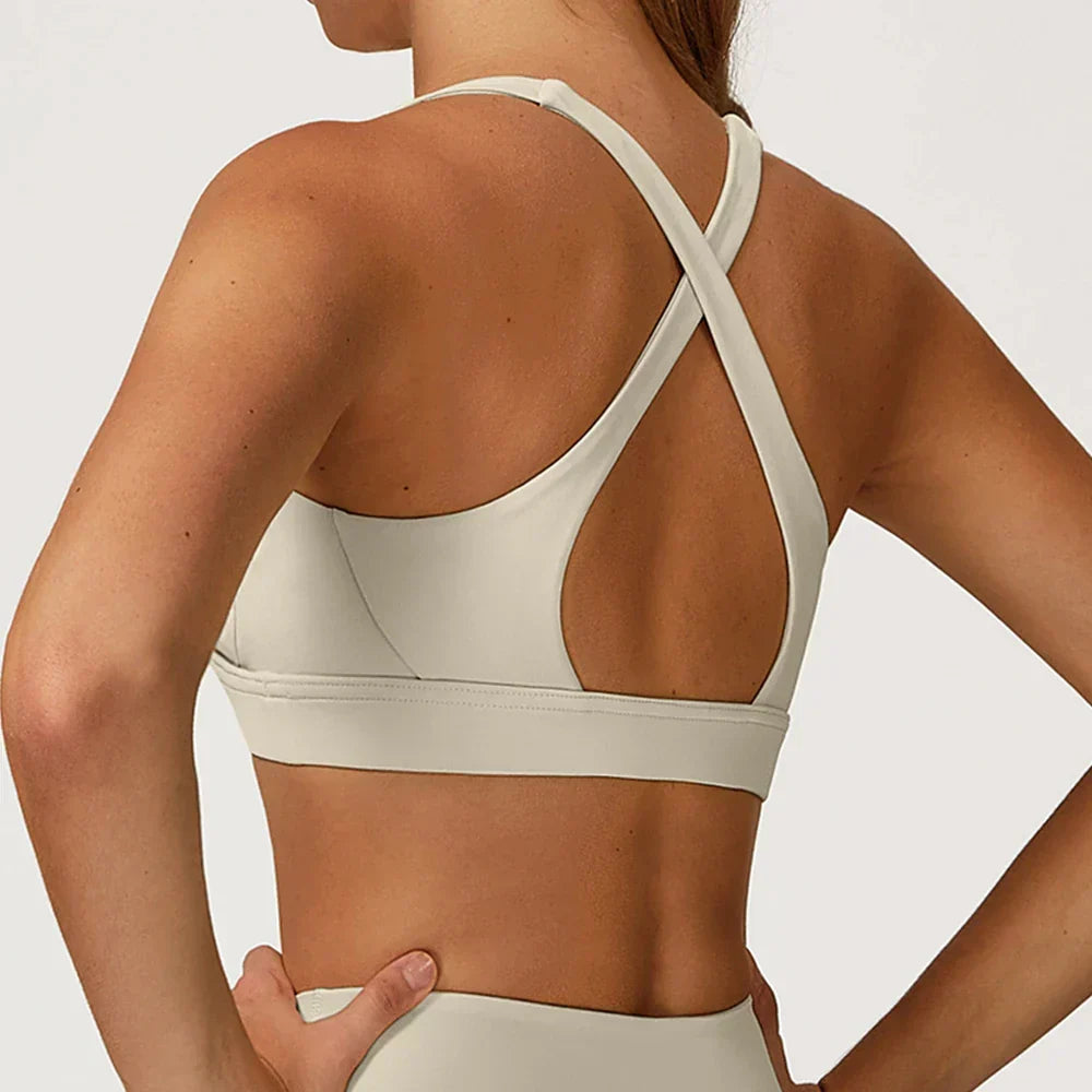 Backless Push-Up Fitness Bra - Athletic Crop Top