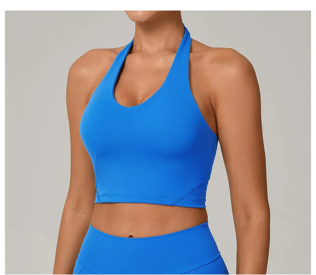 Halter High-Support Sports Bra - Open-Back Push-Up