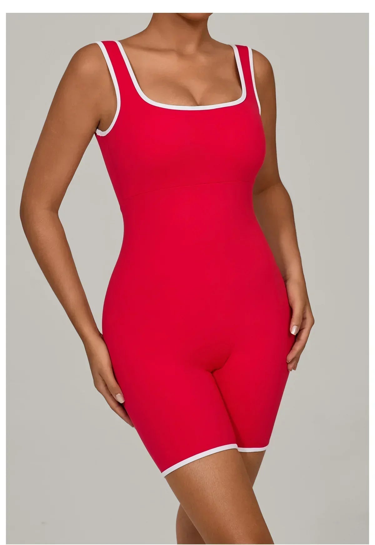 Color-Block Sleeveless Romper - Women's Quick-Dry Yoga Jumpsuit
