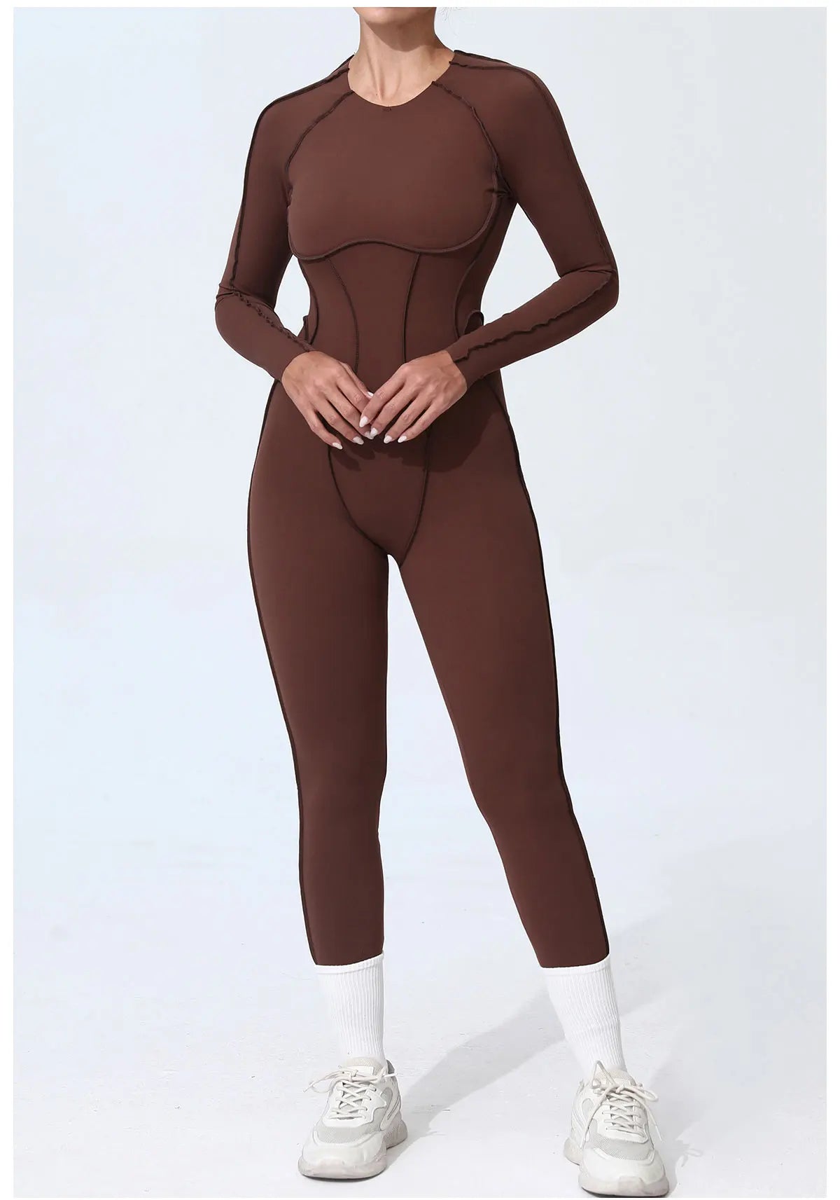 Long Sleeve Overalls Romper - Women's Running & Gym Jumpsuit