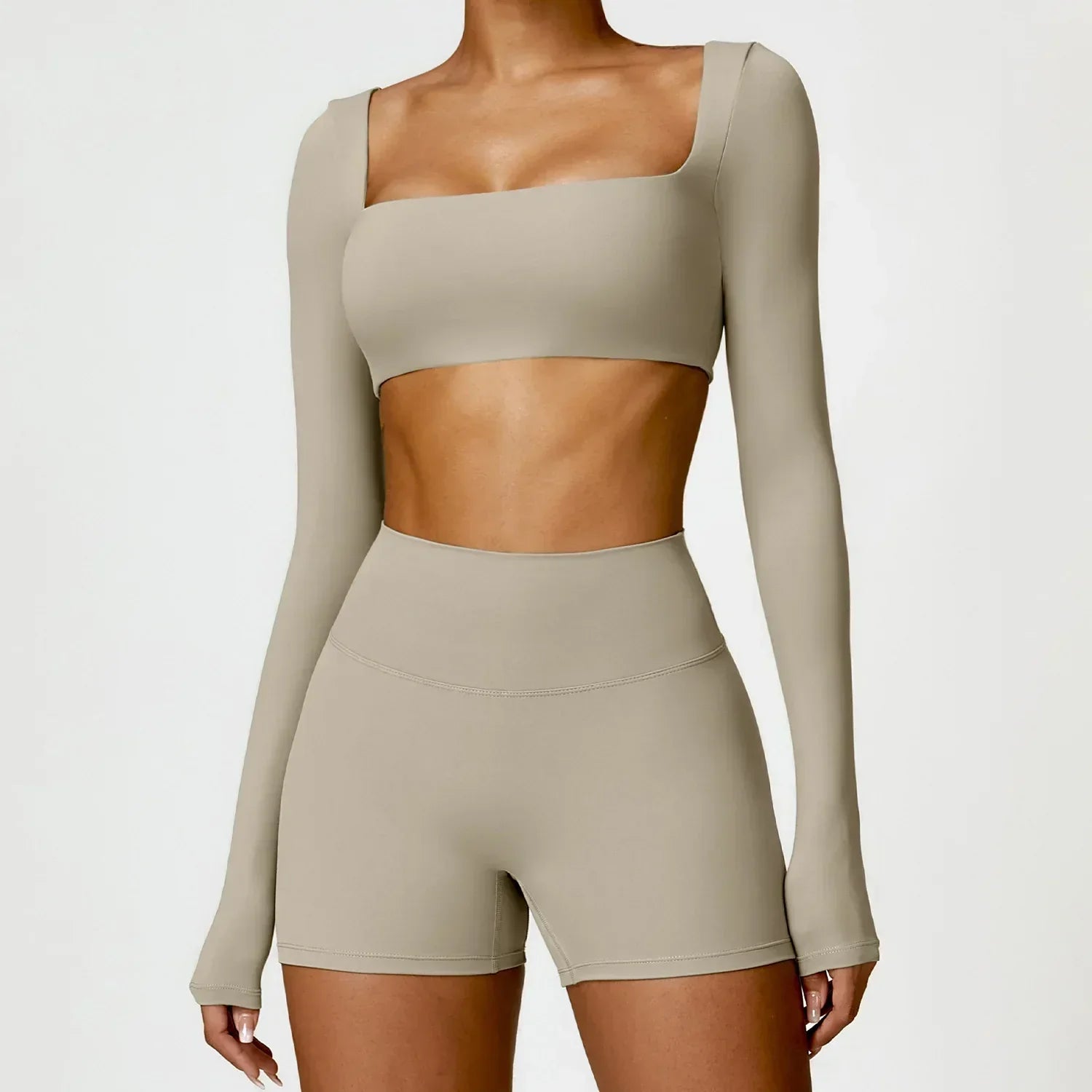 2-Piece Legging & Long Sleeve Set - Women's Yoga Tracksuit