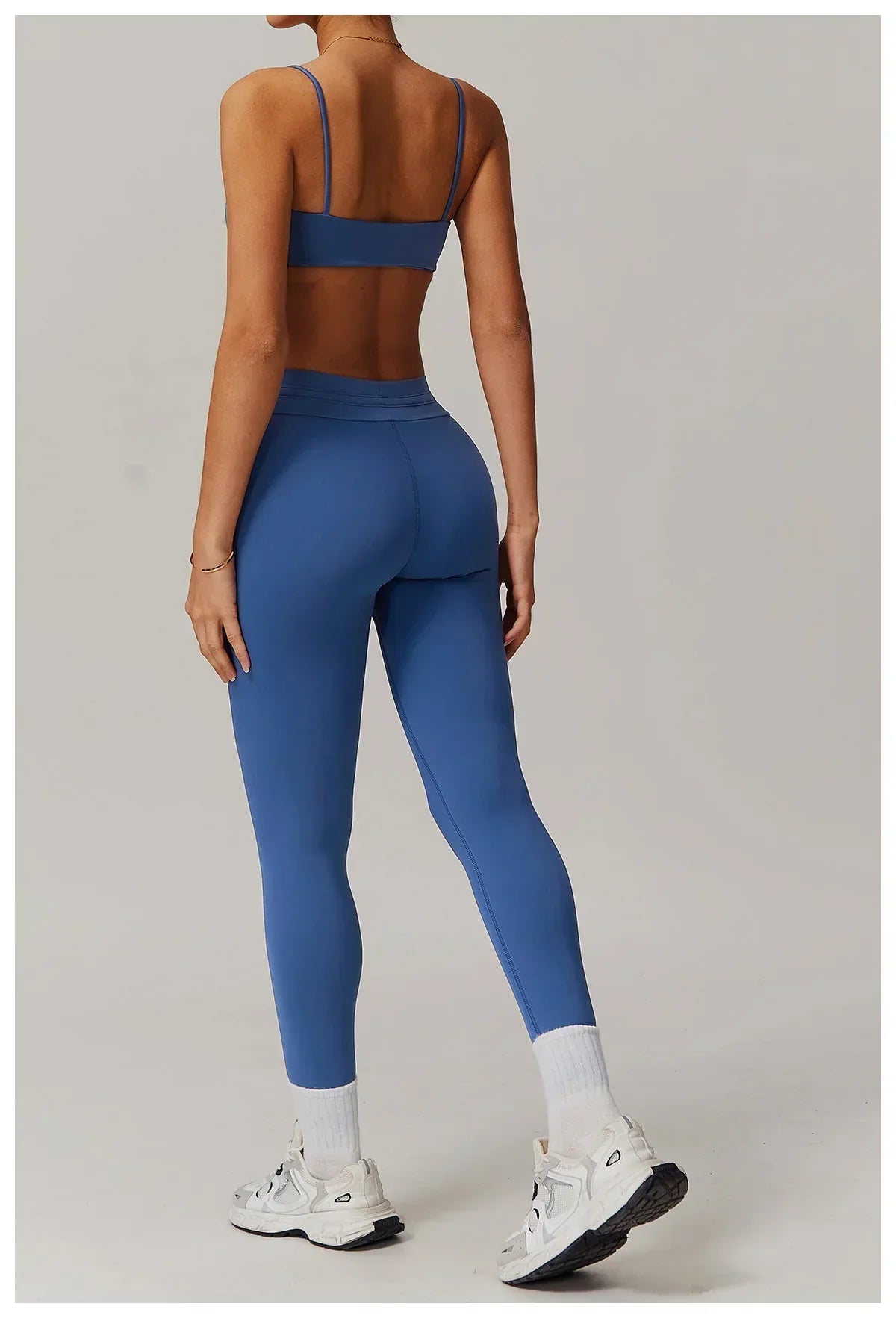 High-Waist Strap Leggings - Push-Up Stretch Gym Tights