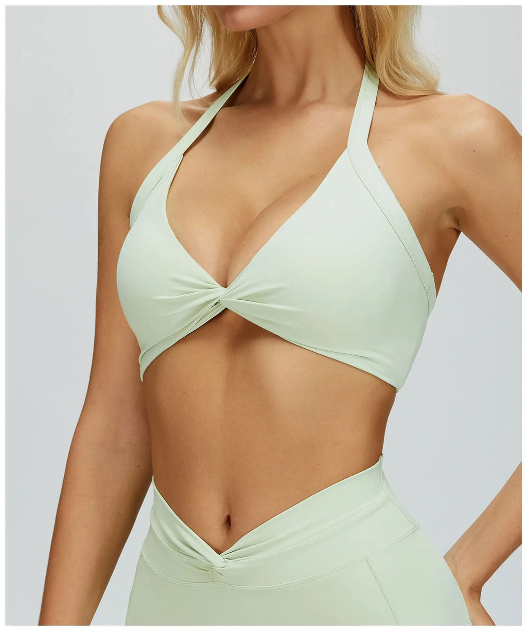 Backless Athletic Sports Bra - Women's Gym Crop Top