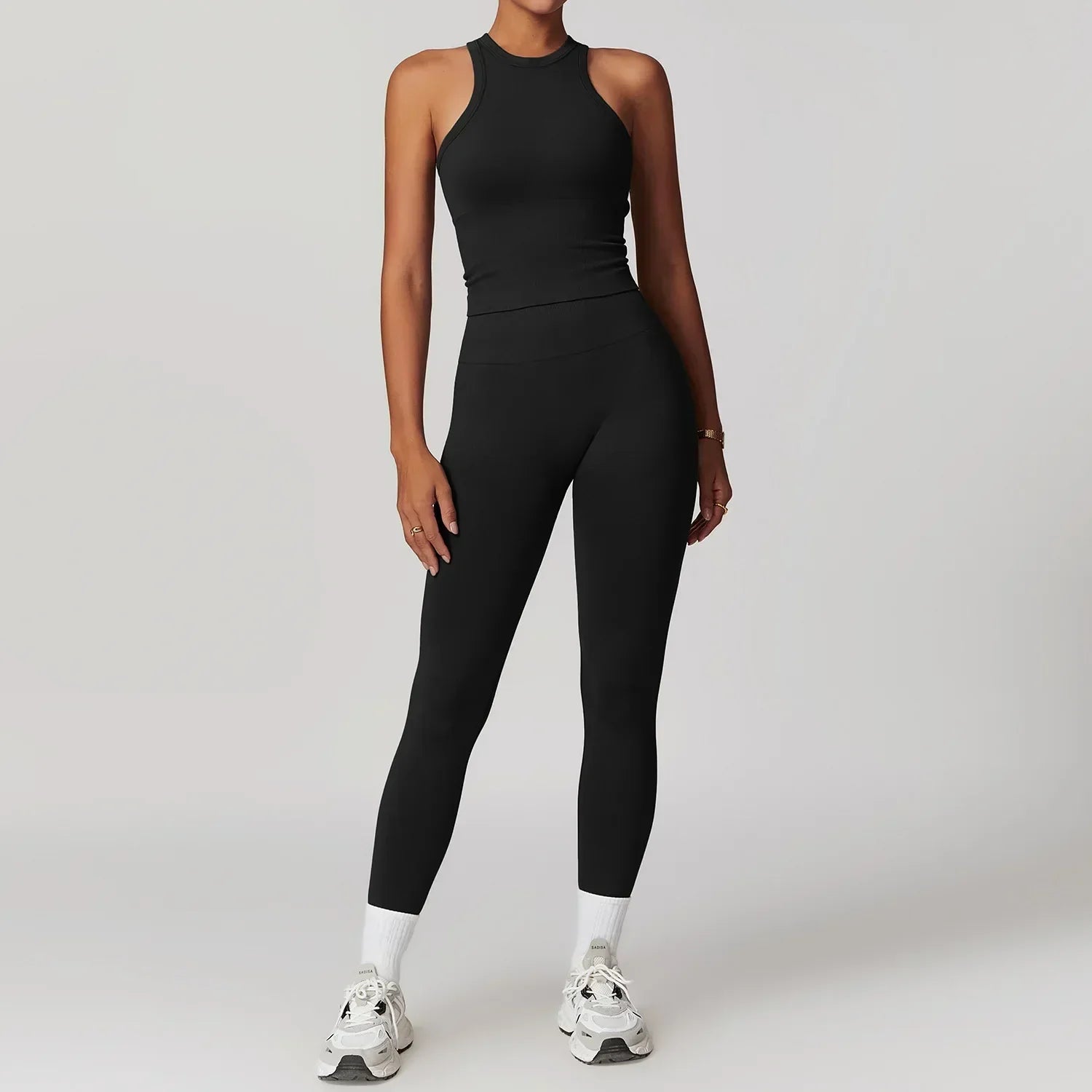 2-Piece Seamless Set - High-Waist Leggings & Top Tracksuit