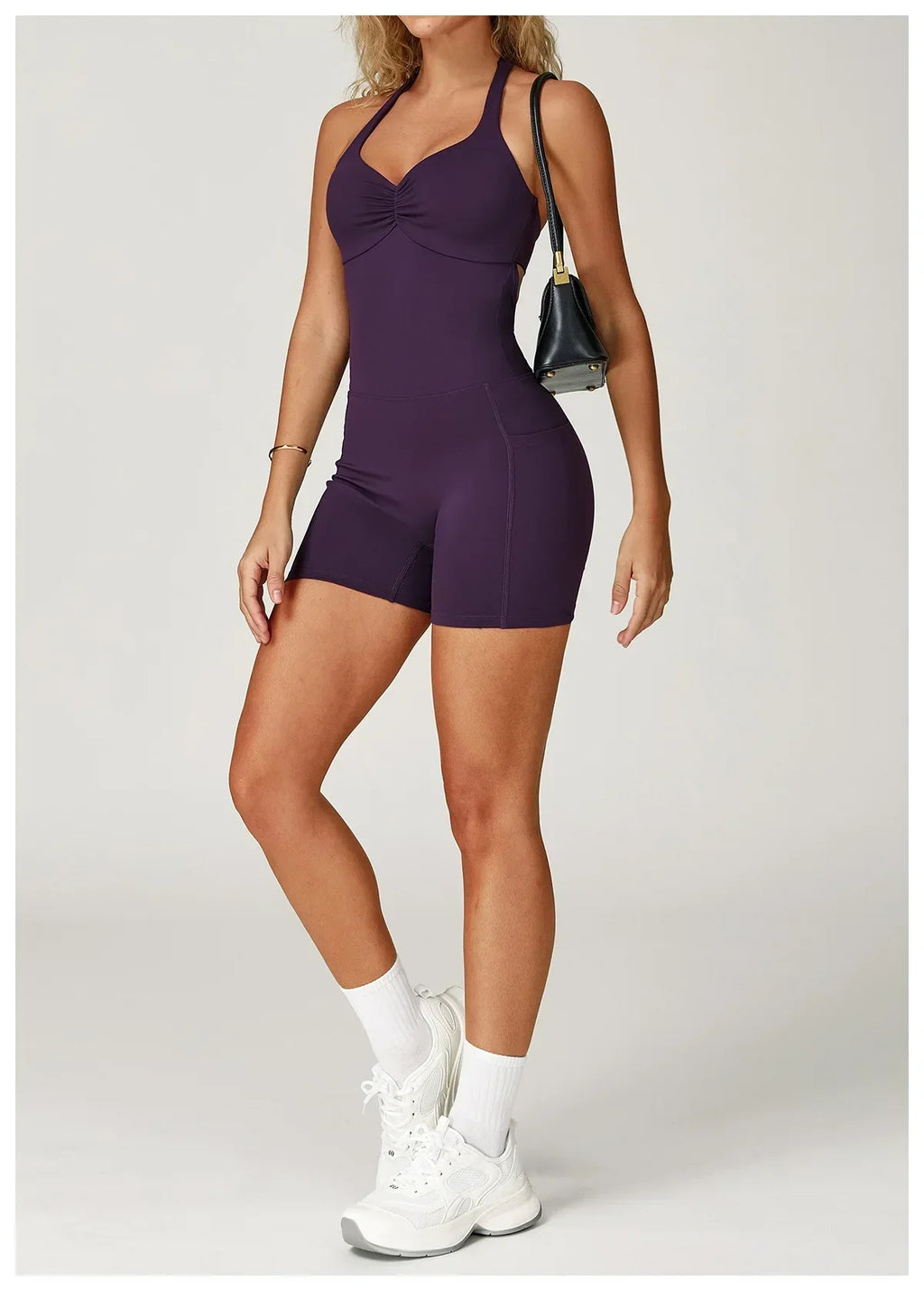 Quick-Dry Push-Up Jumpsuit - Women's Yoga & Gym Bodysuit